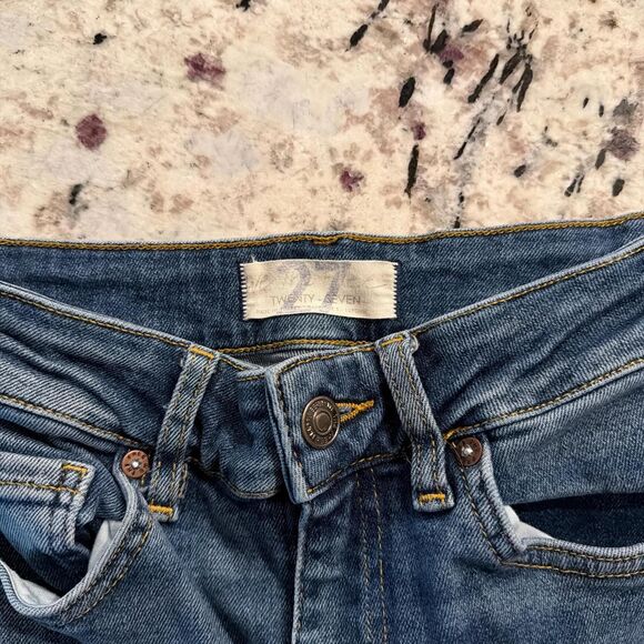 Free People High Rise Stretchy Blue Skinny Jeans - Size 27 - Picture 4 of 4